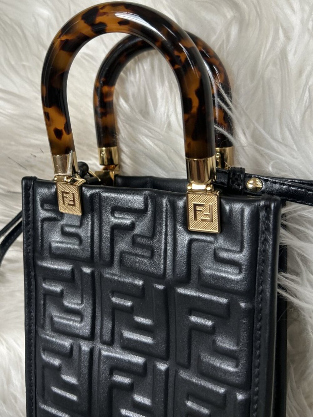 Fendi Vitello Embossed Mini F Sunshine Tote - Picture 2 of 14